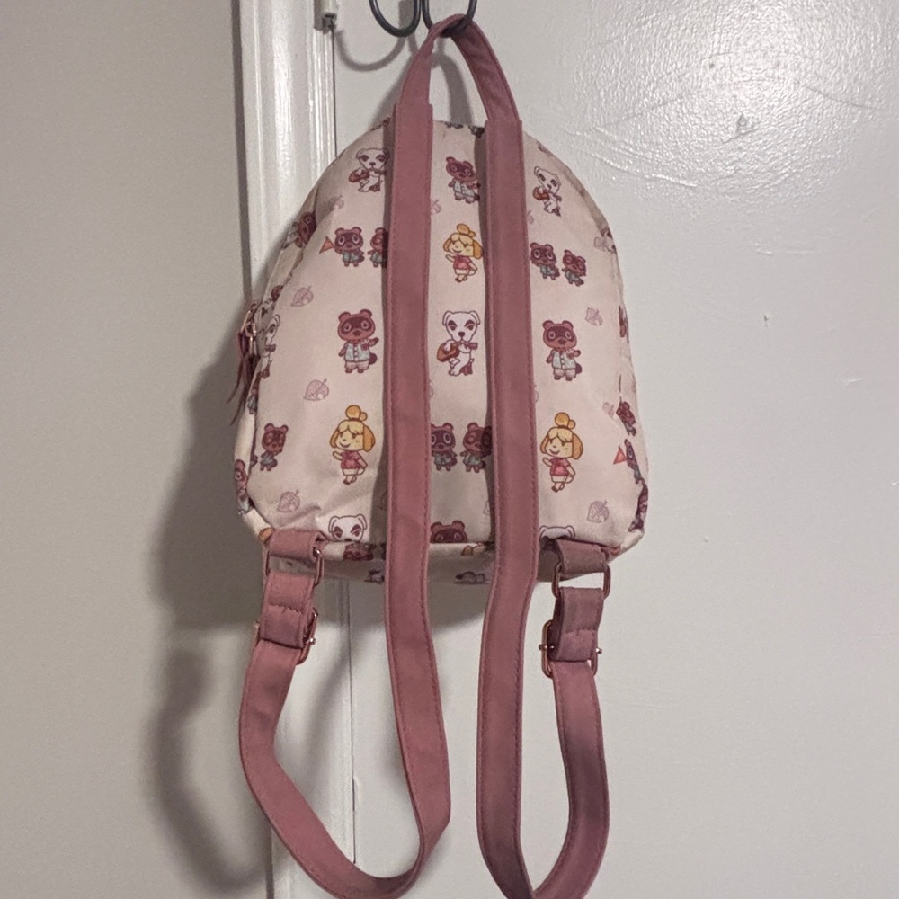 Pink Character Print Mini Backpack